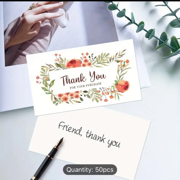 Orange Floral Design for Customer Purchase Appreciation, Store Order Packaging - Picture 3 of 6